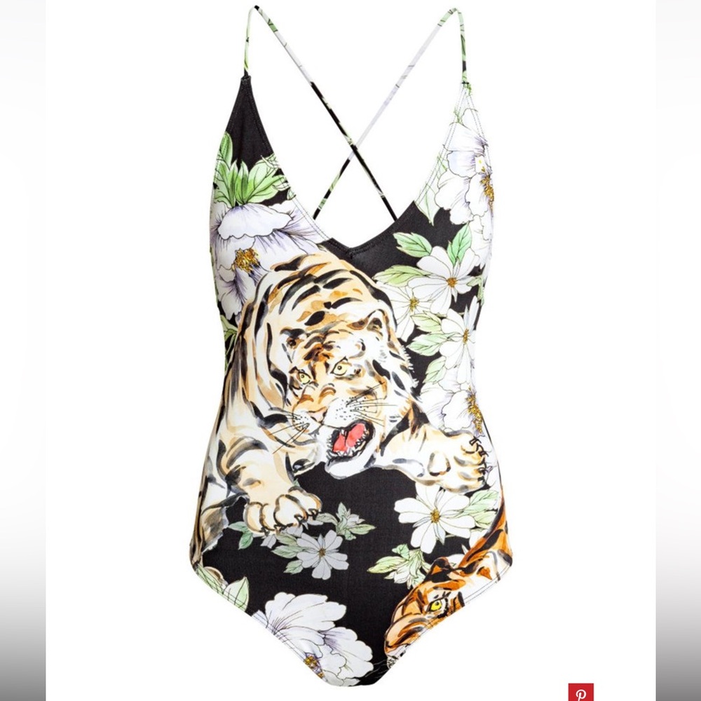 H&M Tiger Print One piece Swimsuit 6